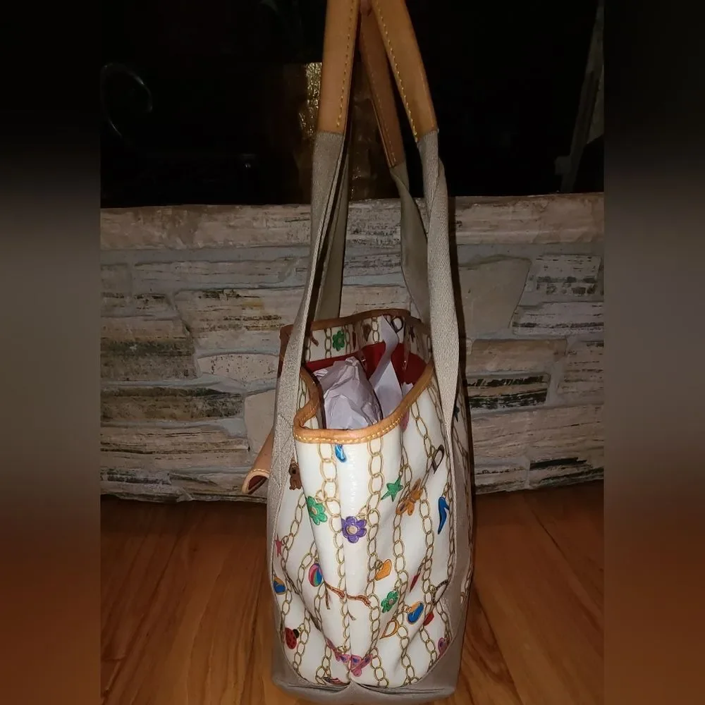 Dooney & BOURKE VINTAGE HOLIDAY CHARMS Chain Pattern Tote Bag PURSE
